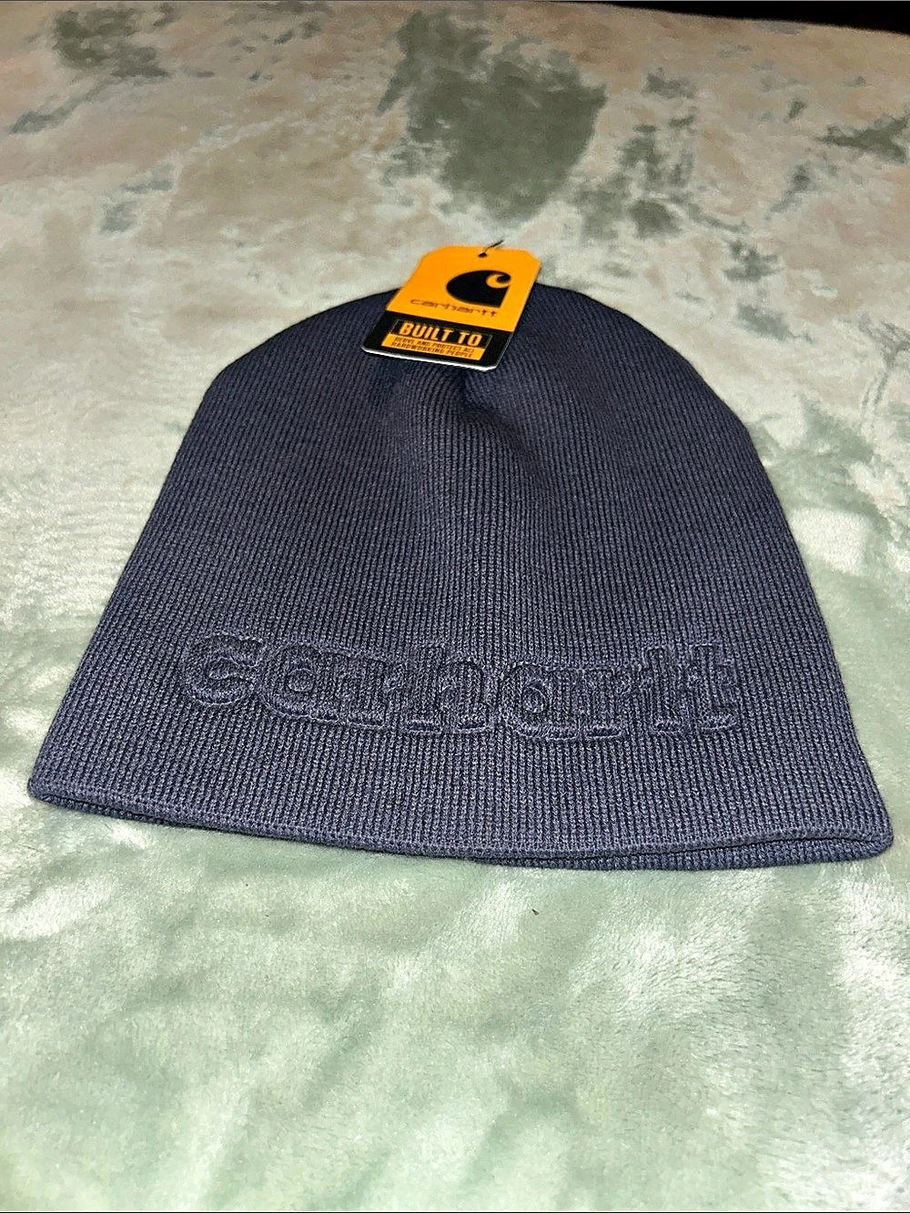 Carhartt Knit Cuffed Script Patch Beanie Blue